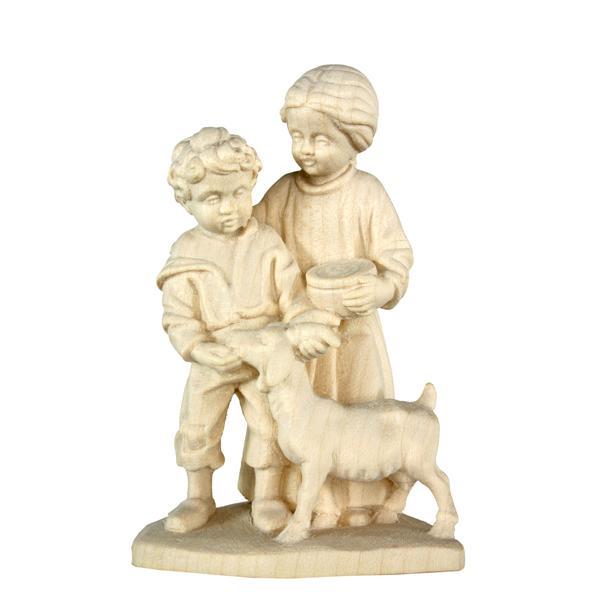 Children with goat baroque crib - natural